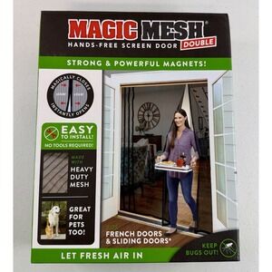 Magic Mesh Double Hands Free Screen Door French Sliding Doors 75x83 *BRAND NEW*